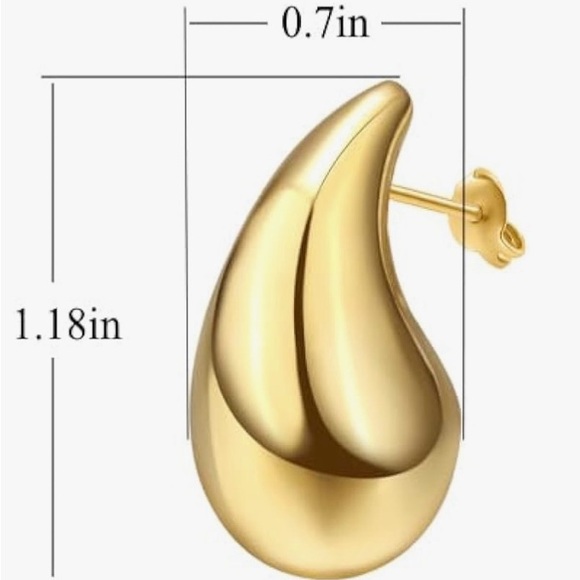 *BRAND NEW NEVER WORN* Gold Teardrop Earrings - Picture 2 of 4